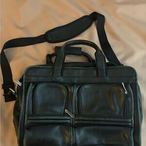 Pelle Studio Black Leather Briefcase